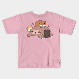 Sloth Loves Guinea Pigs Kids T-Shirt